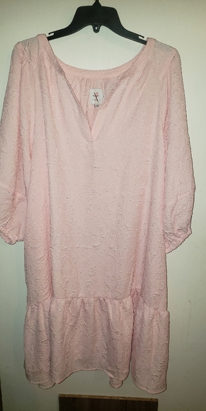 Pink puff sleeve xxl dress The Nines by HATCH Blush Jacquard Maternity Dress - Picture 4 of 10